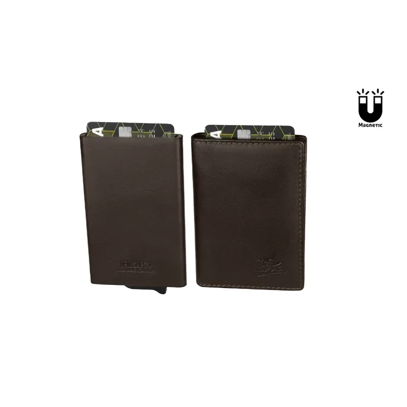 Porta-Cartões Metálico e Carteira em Pele Anti-RFID