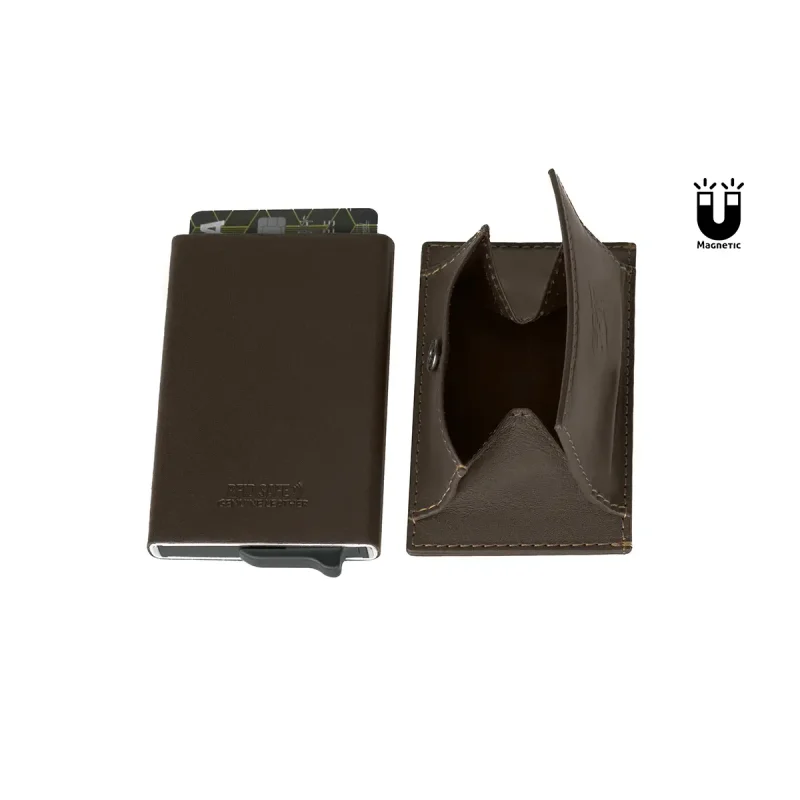 Porta-Cartões Metálico Anti-RFID e Porta-Moedas em Pele - Image 3