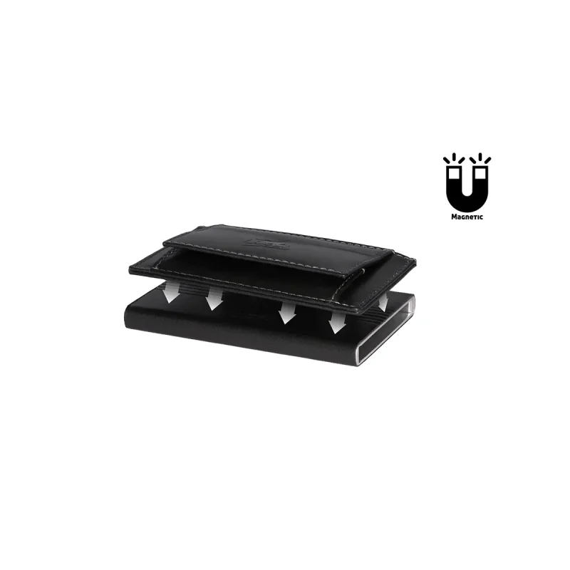 Porta-Cartões Metálico Anti-RFID e Porta-Moedas em Pele - Image 4