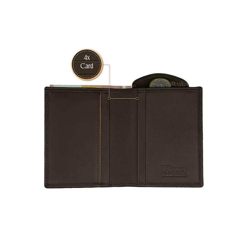Carteira em Pele com Porta-Moedas Secreto e Anti-RFID - Image 4