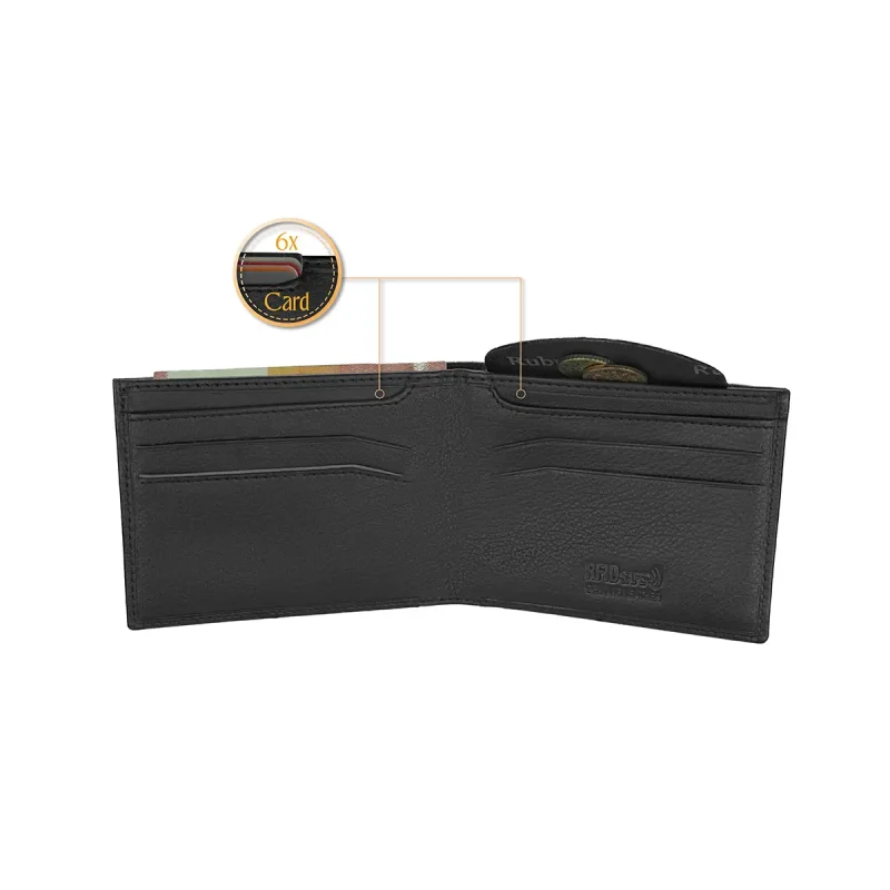 Carteira em Pele com Porta-Moedas Secreto e Anti-RFID - Image 6