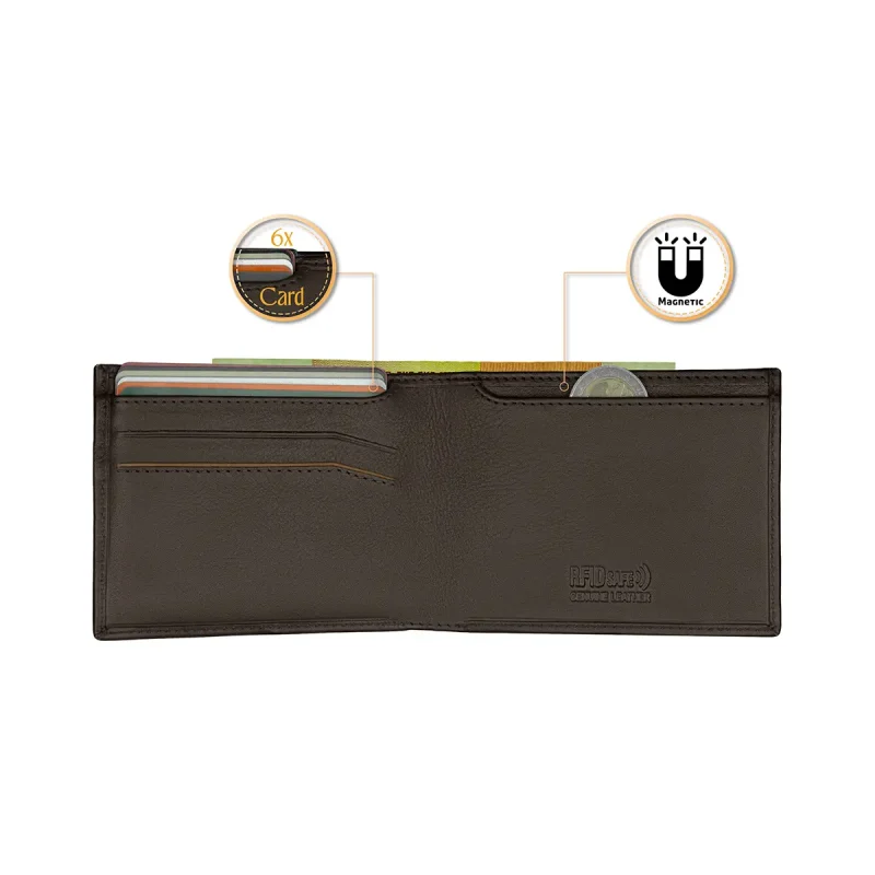 Carteira de Homem em Pele com Porta-Moedas e Anti-RFID - Image 8